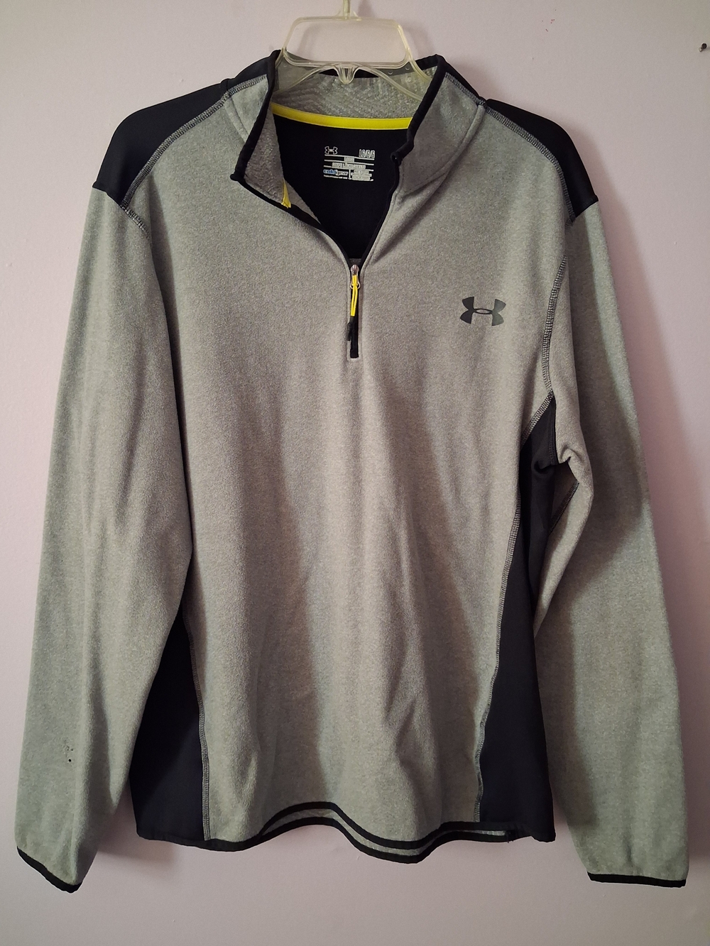 Under Armour ColdGear Quarter-Zip Gray Black Size Large Like New